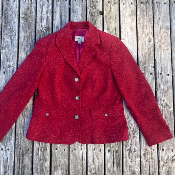 Vintage L.L. Bean Red Tweed Blazer – Size Medium - Picture 5 of 10